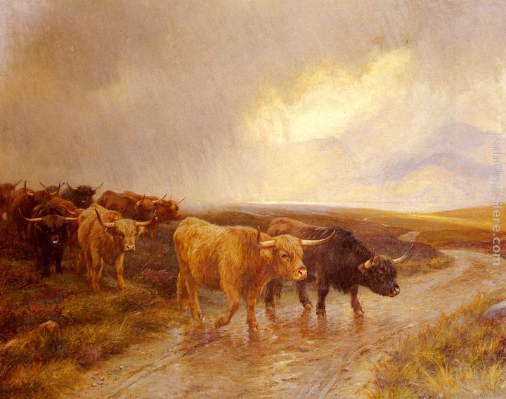 Highland Cattle painting - Wright Barker Highland Cattle art painting